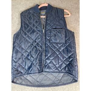VINTAGE 70s OshKosh B’Gosh Vest Jacket Men Medium Blue Quilted Full Zip Gorpcore